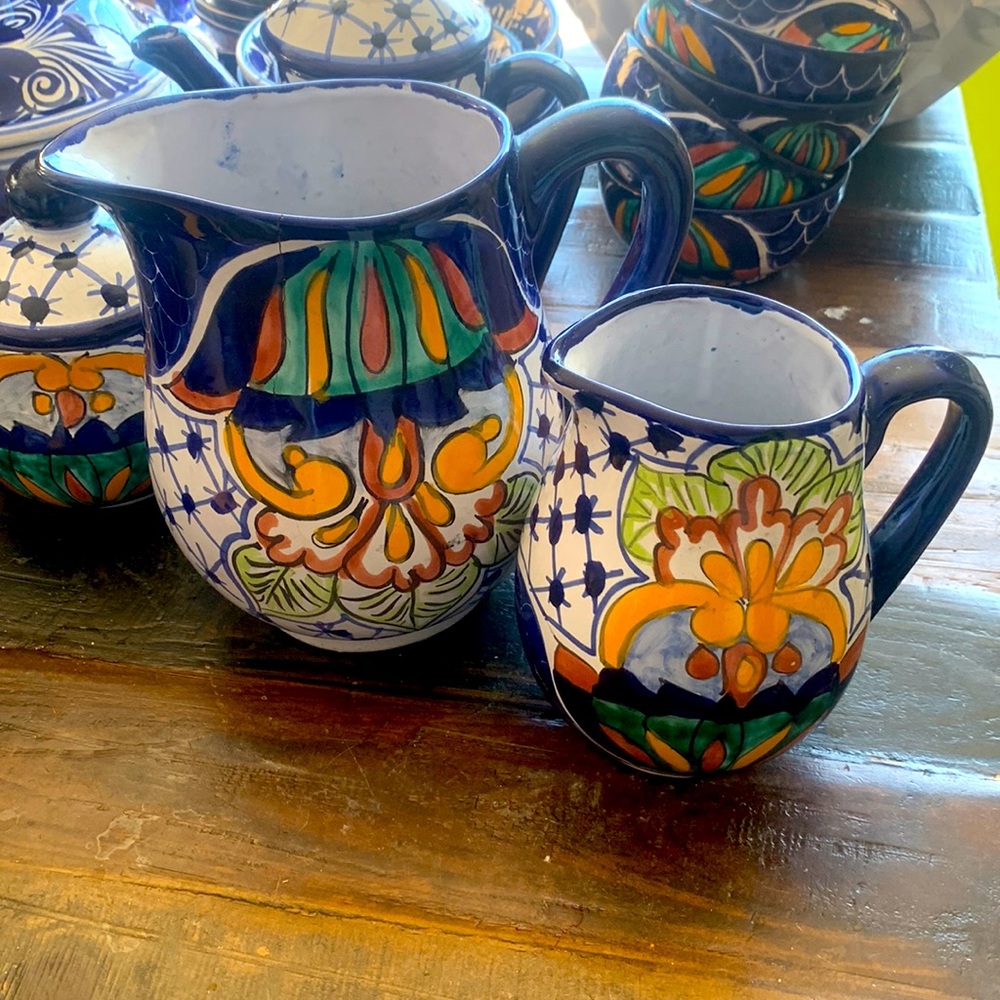 Talavera pottery pitchers.